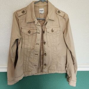 Kensie Utility Jacket, Button Cuffs, Small, Cotton-Spandex‎ Womens Size Small